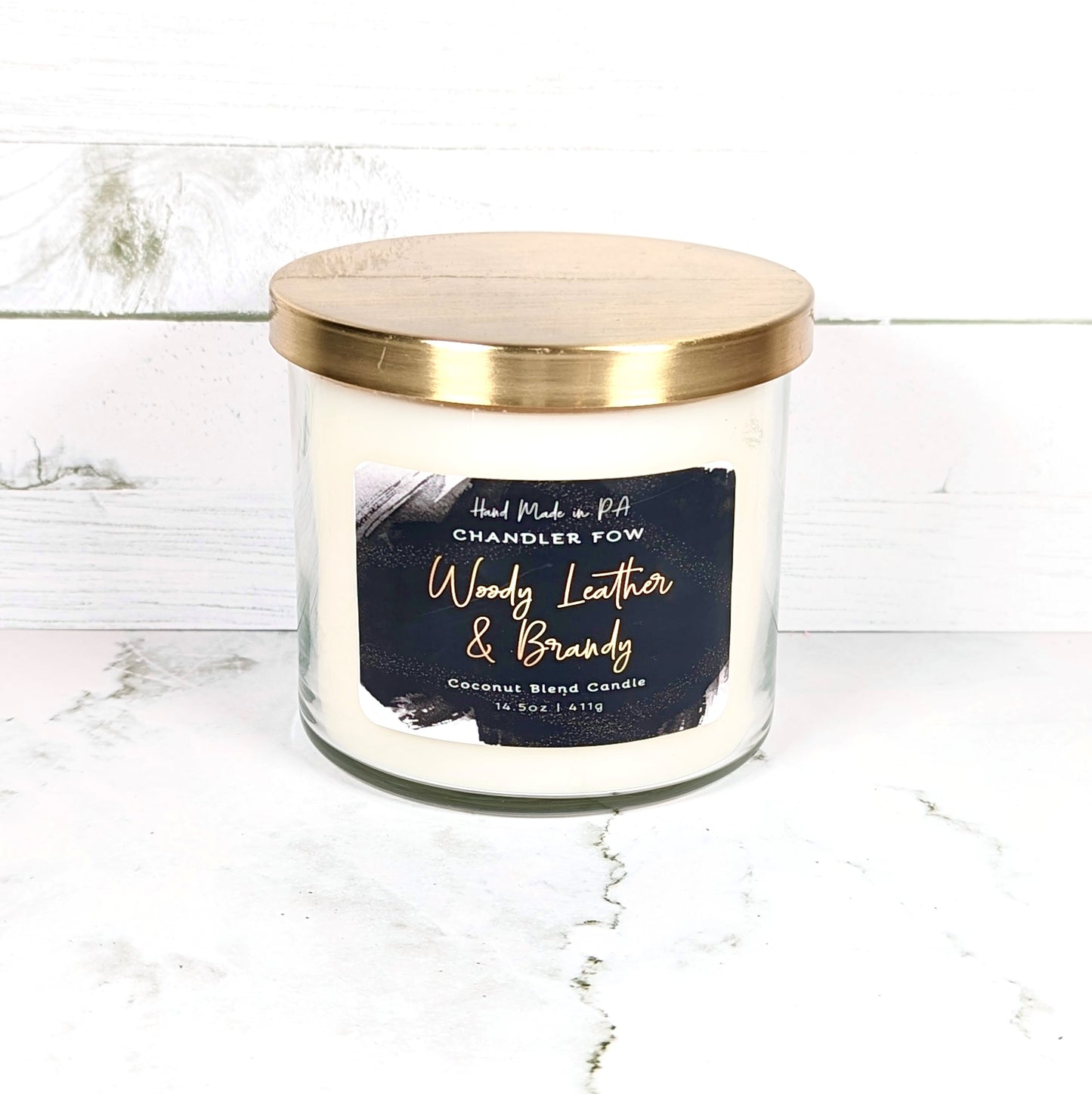 Woody Leather & Brandy 2-Wick Candle