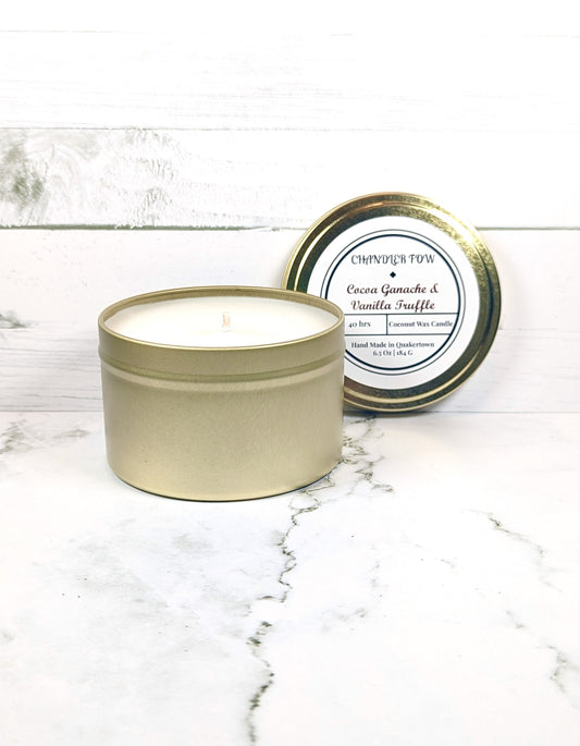 Cocoa Ganache & Vanilla Truffle 6.5 Oz Tin Candle