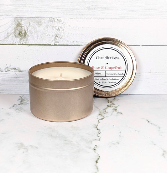 Rose & Grapefruit 6.5 Oz Tin Candle