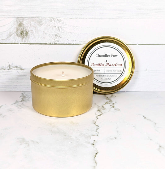 Vanilla Hazelnut 6.5 Oz Tin Candle